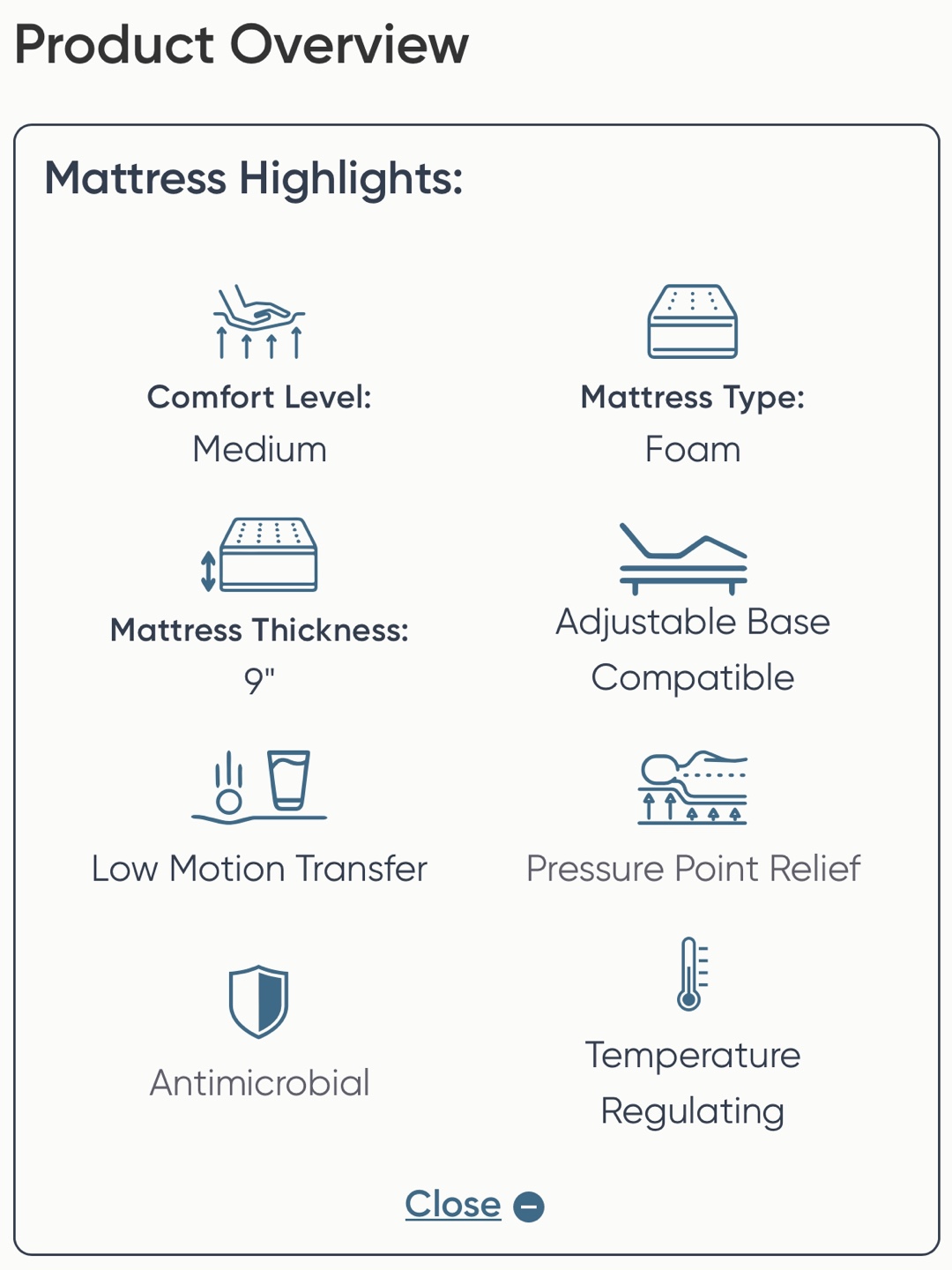 Bloom Mist 9" Medium Foam Mattress - photo 5