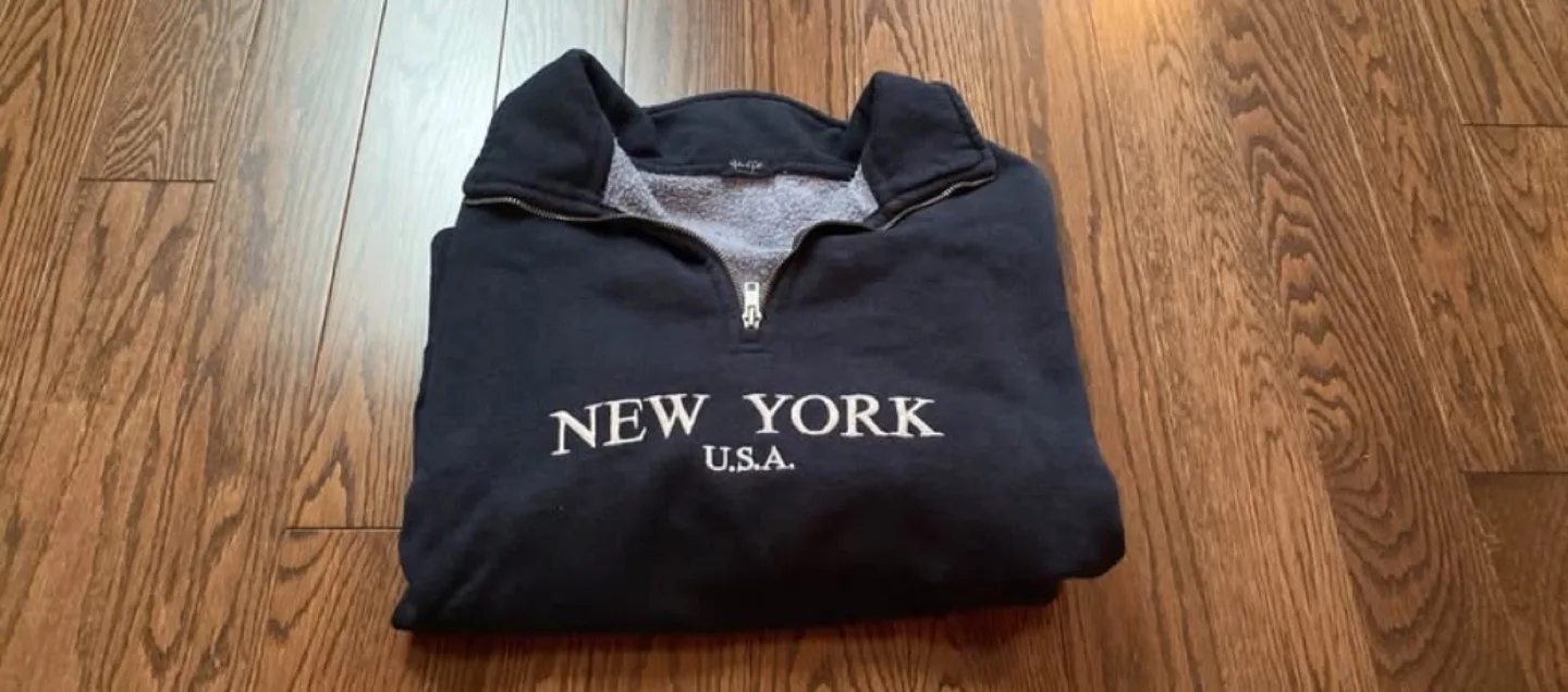 Brandy Melville Vintage 1/4 Zip Sweatshirt - New York USA thumbnail