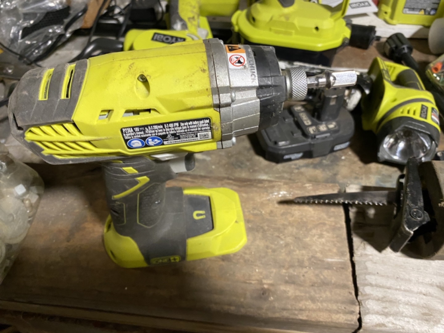 various Ryobi battery tools