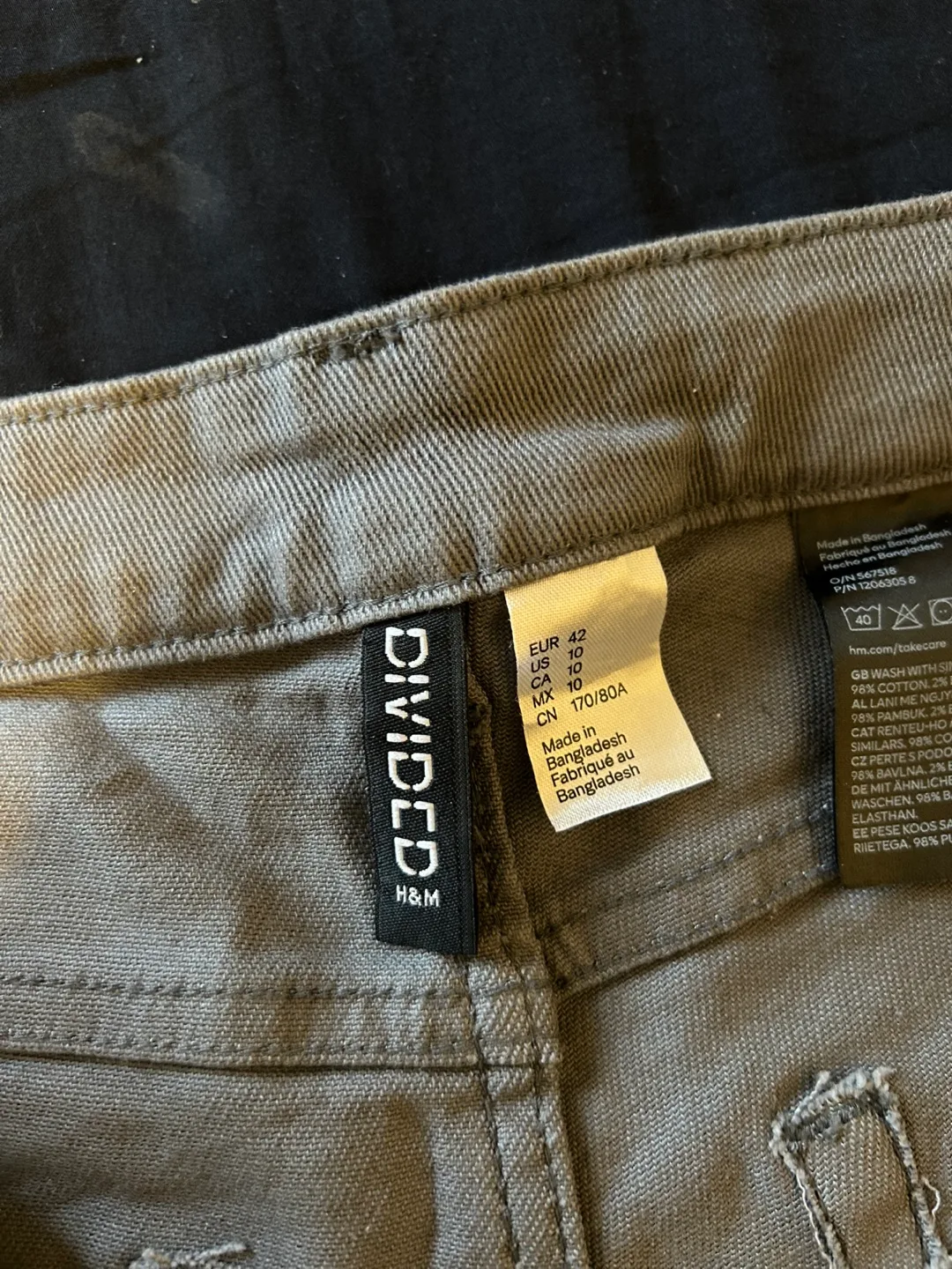 H&M Divided Grey Jeans Size 10 thumbnail