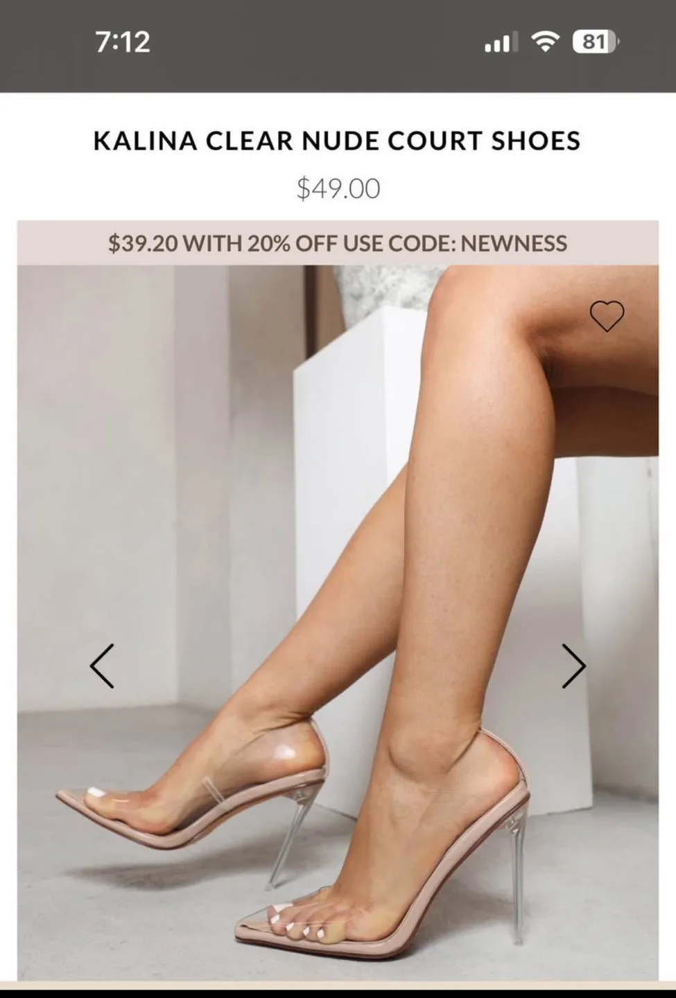 SIMMI London Clear Nude Court Shoes thumbnail