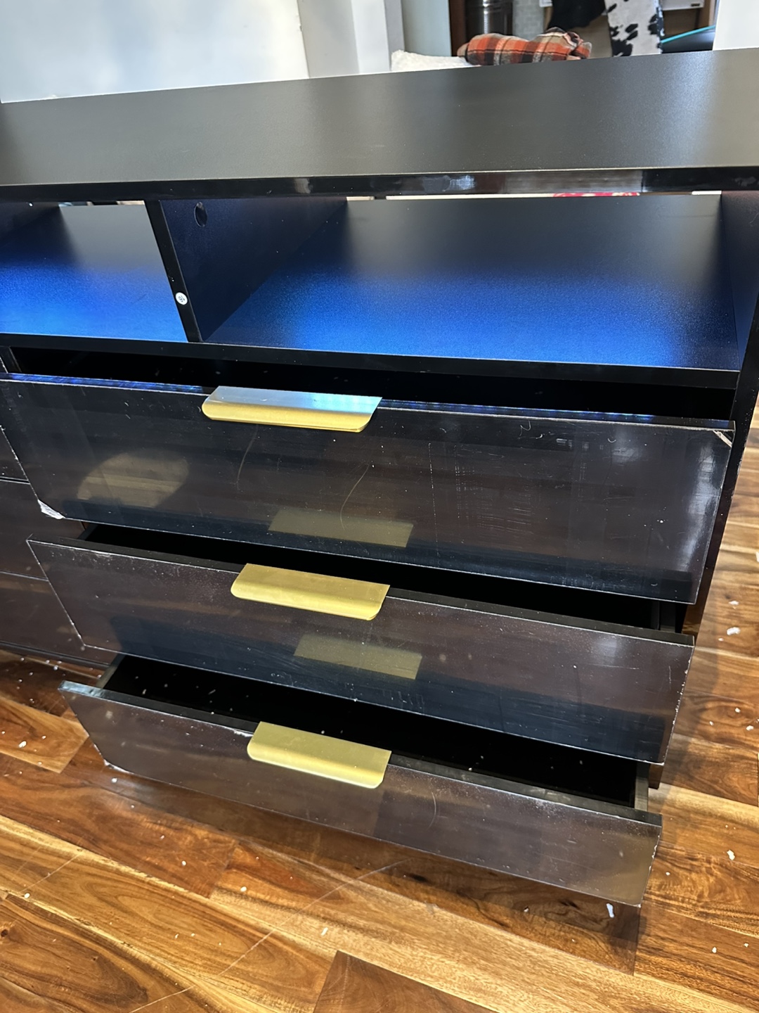 Black Six-Drawer Dresser with LED Lighting - photo 5