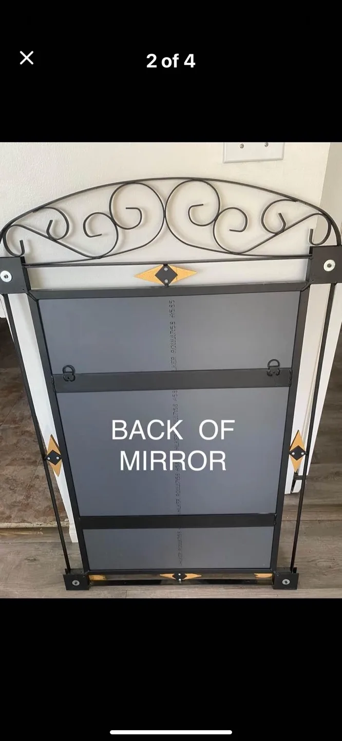 Ornate Black and Gold Metal Framed Mirror image indicator(3)