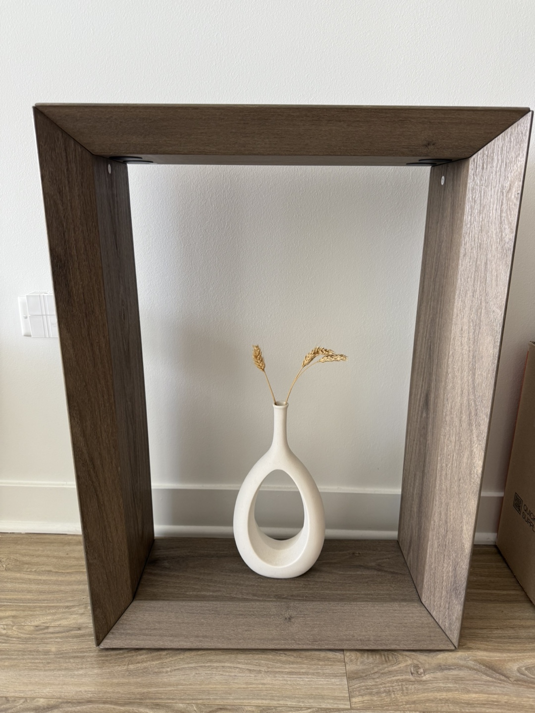 Modern Console Table/Shelf - Dark Wood Frame
