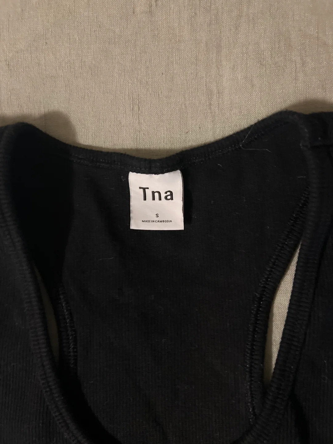 TNA Black Ribbed Racerback Tank Top - Size Small image indicator(2)