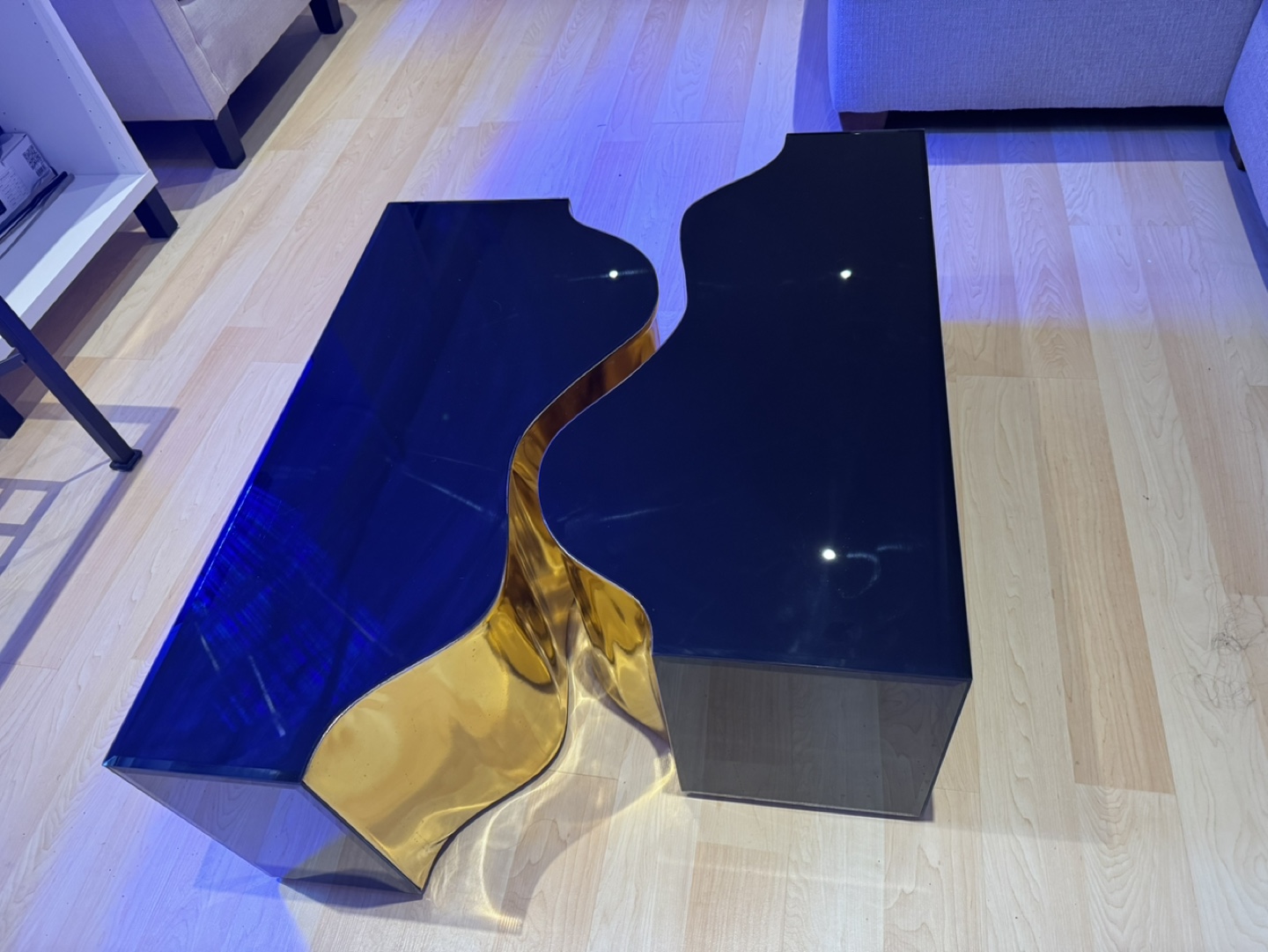 Modern Gold and Black Coffee Table Set