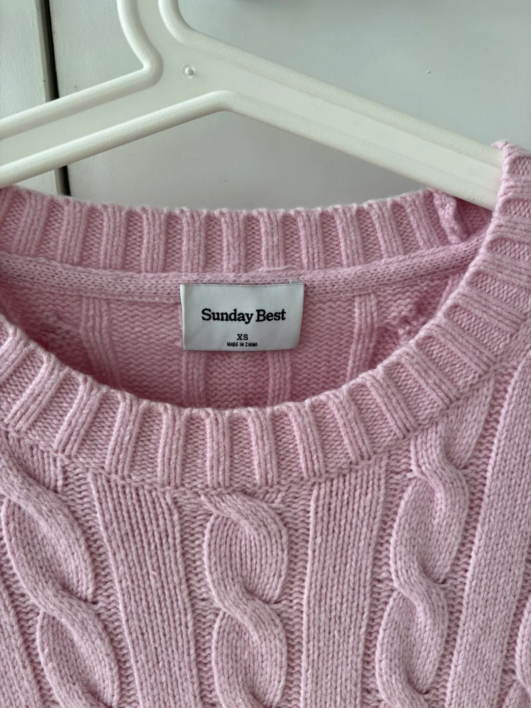 Sunday Best Pink Cable Knit Sweater - Size XS image indicator(2)