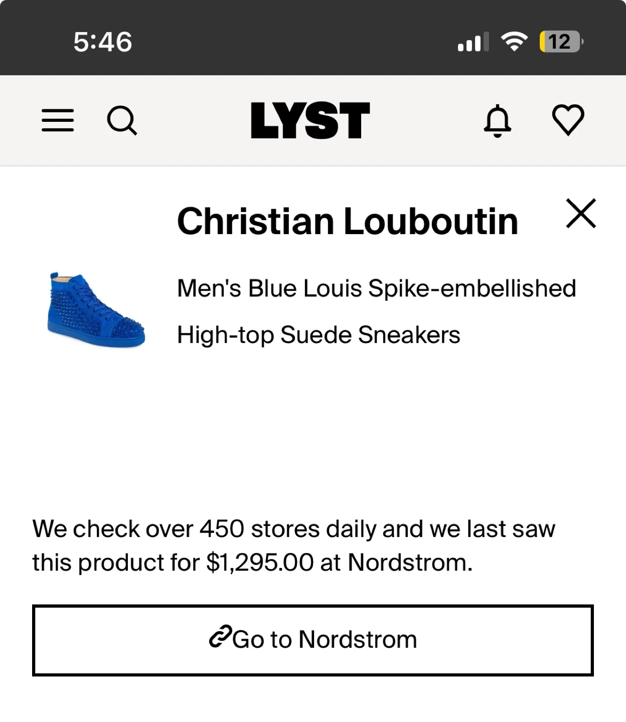 Christian Louboutin Blue Spiked High Top Sneakers image indicator(4)