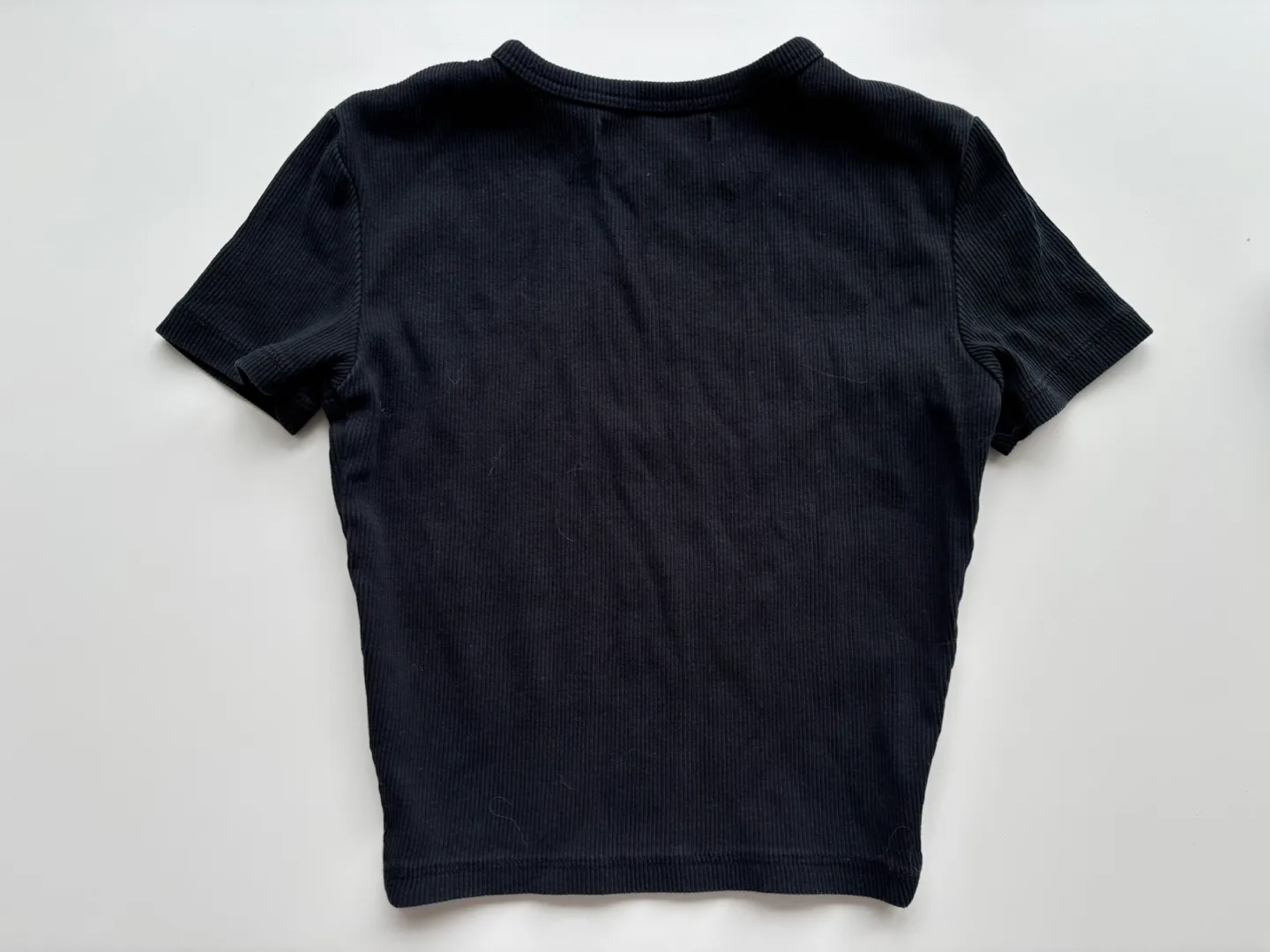 Pull&Bear Black Ribbed Crop Top - Size XS image indicator(3)