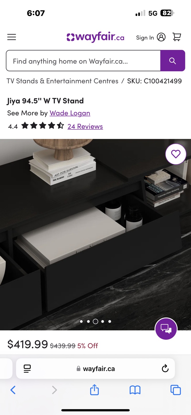 Wade Logan Jiya 94.5" W TV Stand - Black - photo 4