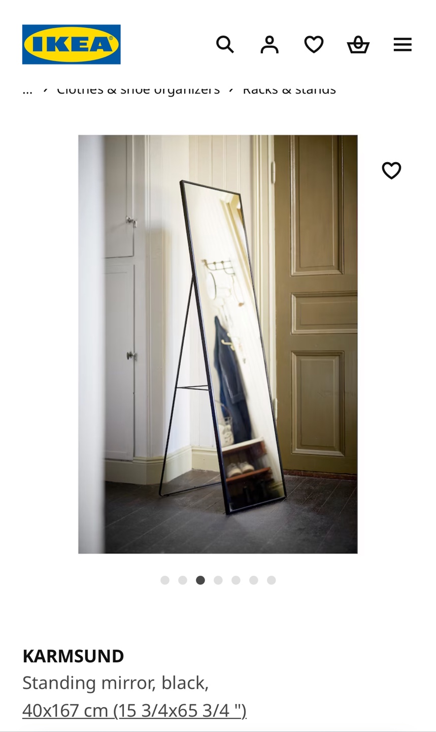 IKEA KARMSUND Full-Length Standing Mirror - Black - photo 3