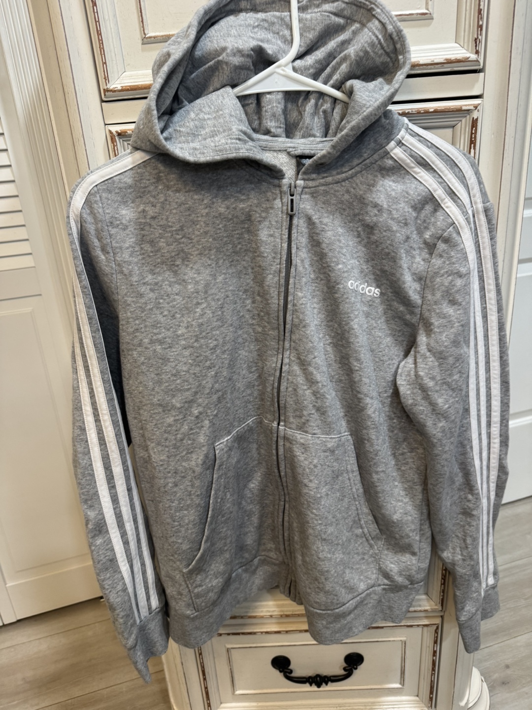 Adidas Gray Zip-Up Hoodie
