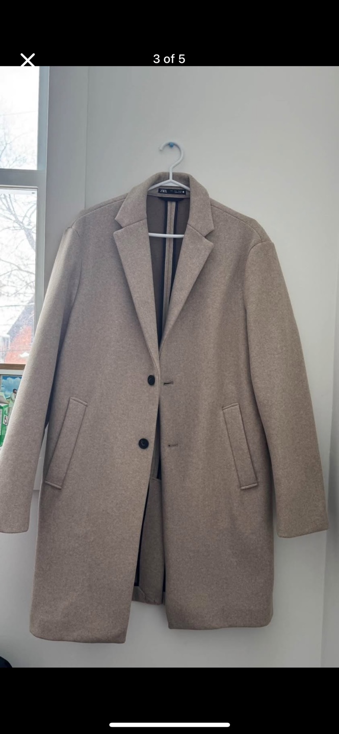 Zara Men's Beige 4-Way trench Coat - Size L - photo 4