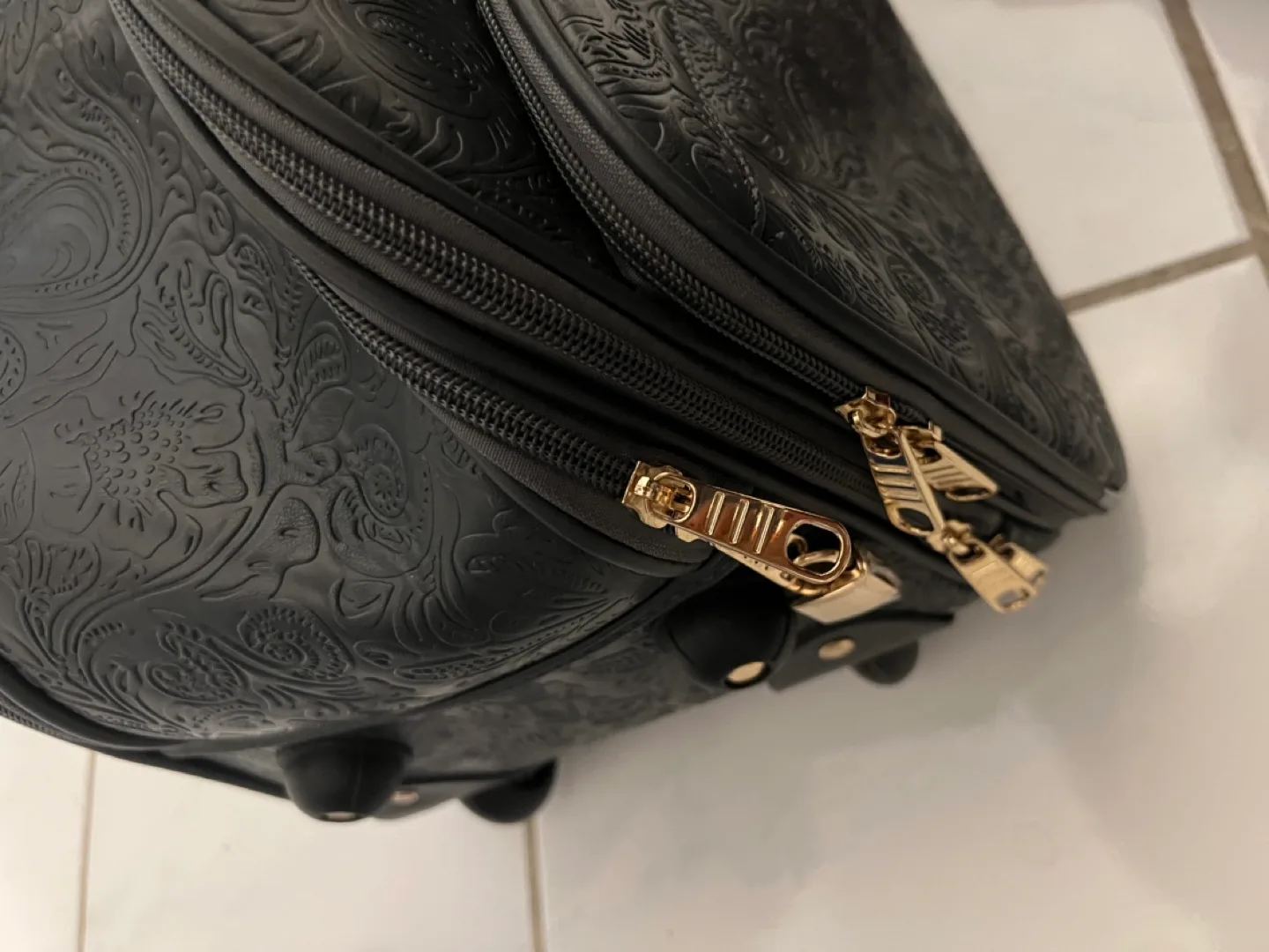 Rolling Suitcase - Dark Blue Embossed Carry-On image indicator(4)