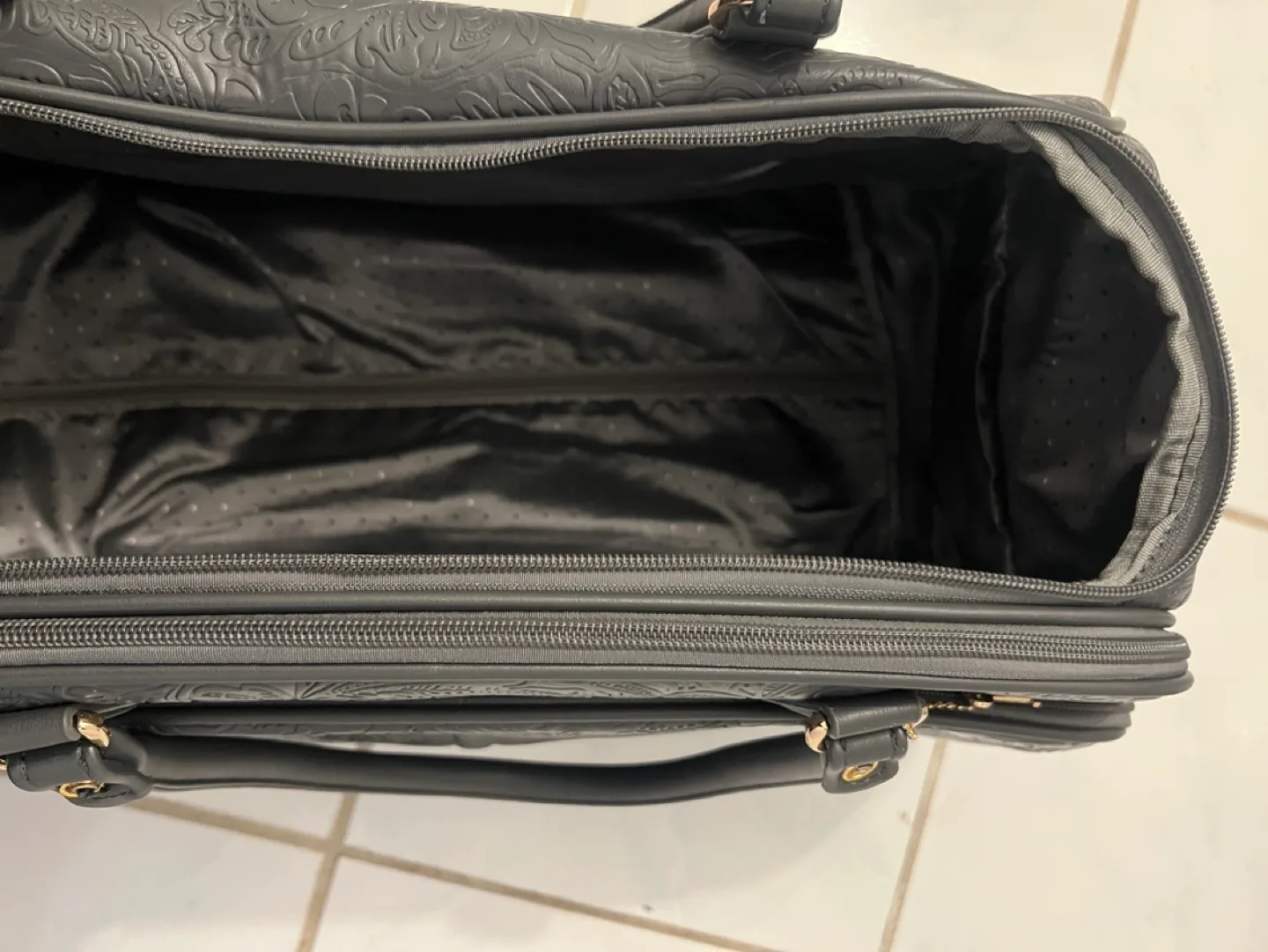 Rolling Suitcase - Dark Blue Embossed Carry-On image indicator(6)