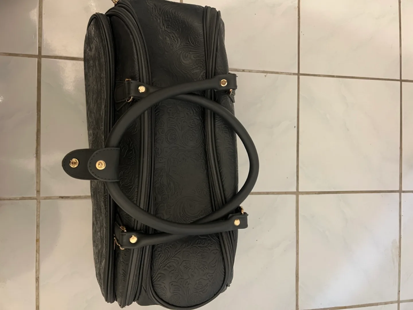 Rolling Suitcase - Dark Blue Embossed Carry-On image indicator(8)