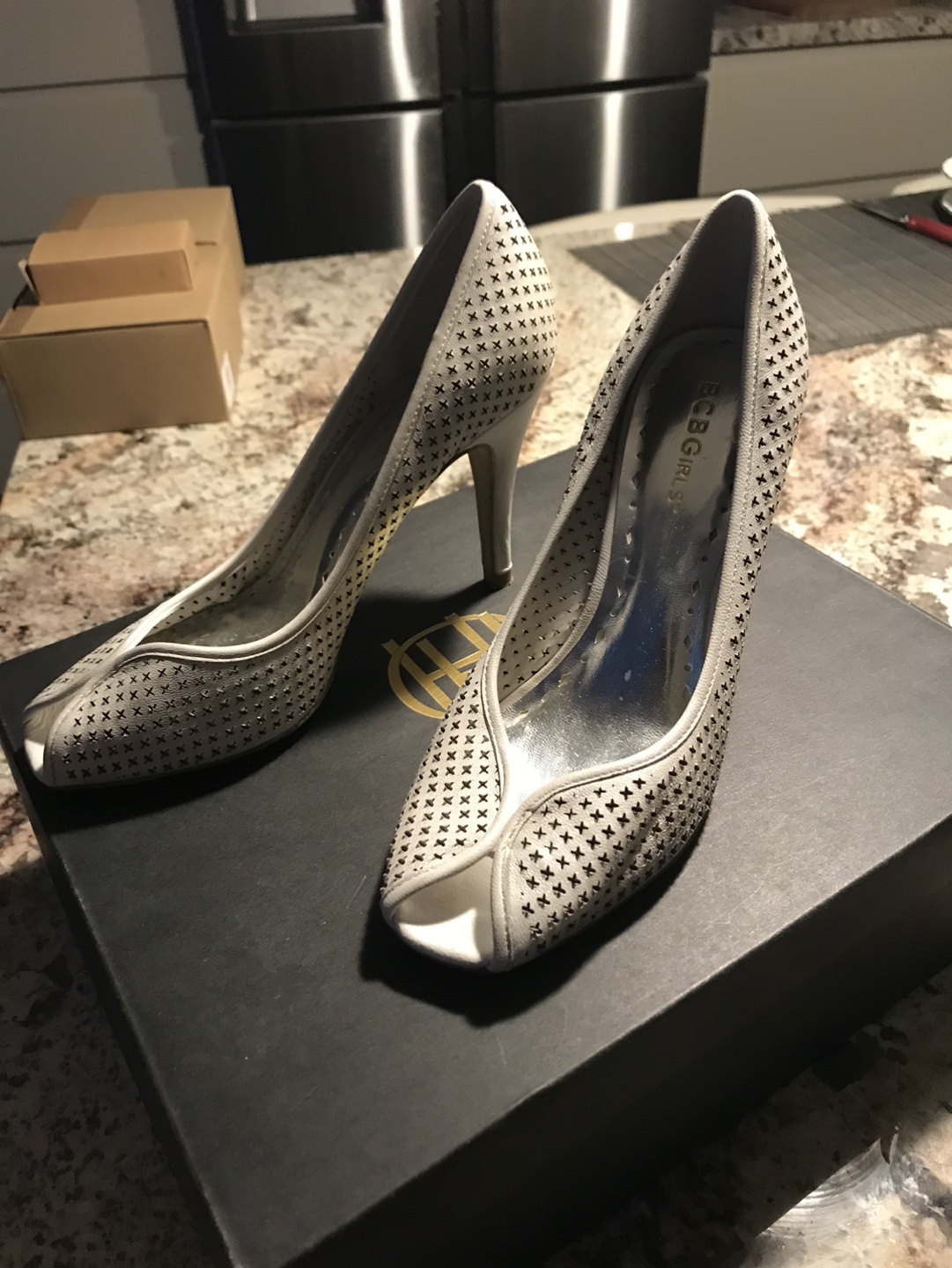 BCBGIRLS Peep Toe Heels