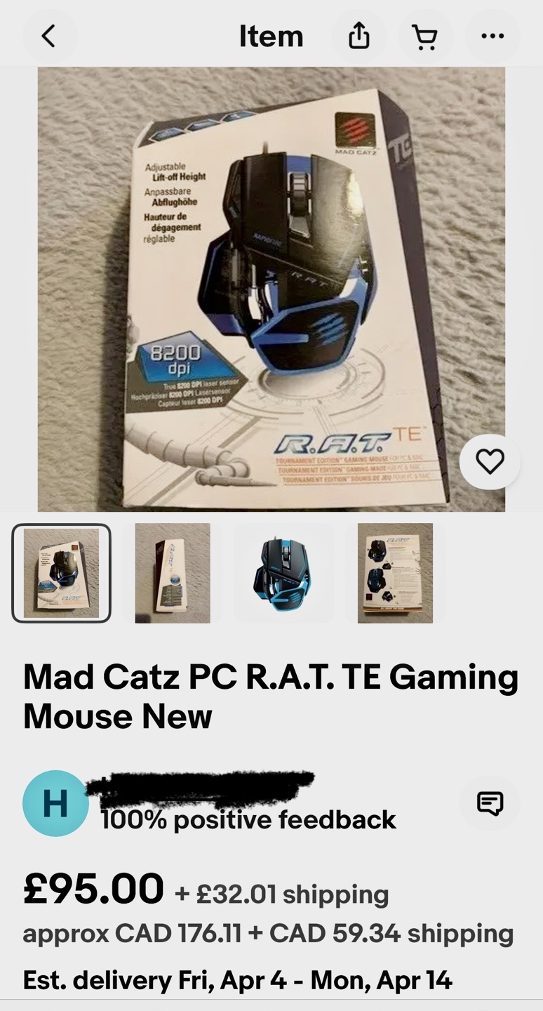 Mad Catz R.A.T. TE Gaming Mouse - New - photo 4