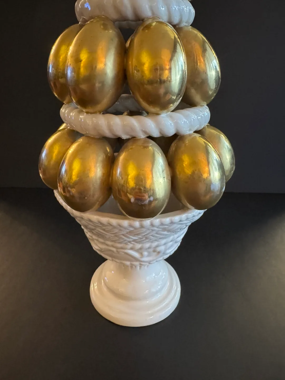 Vintage Paul's Gifts Italy Gold Egg Ceramic Centerpiece image indicator(2)