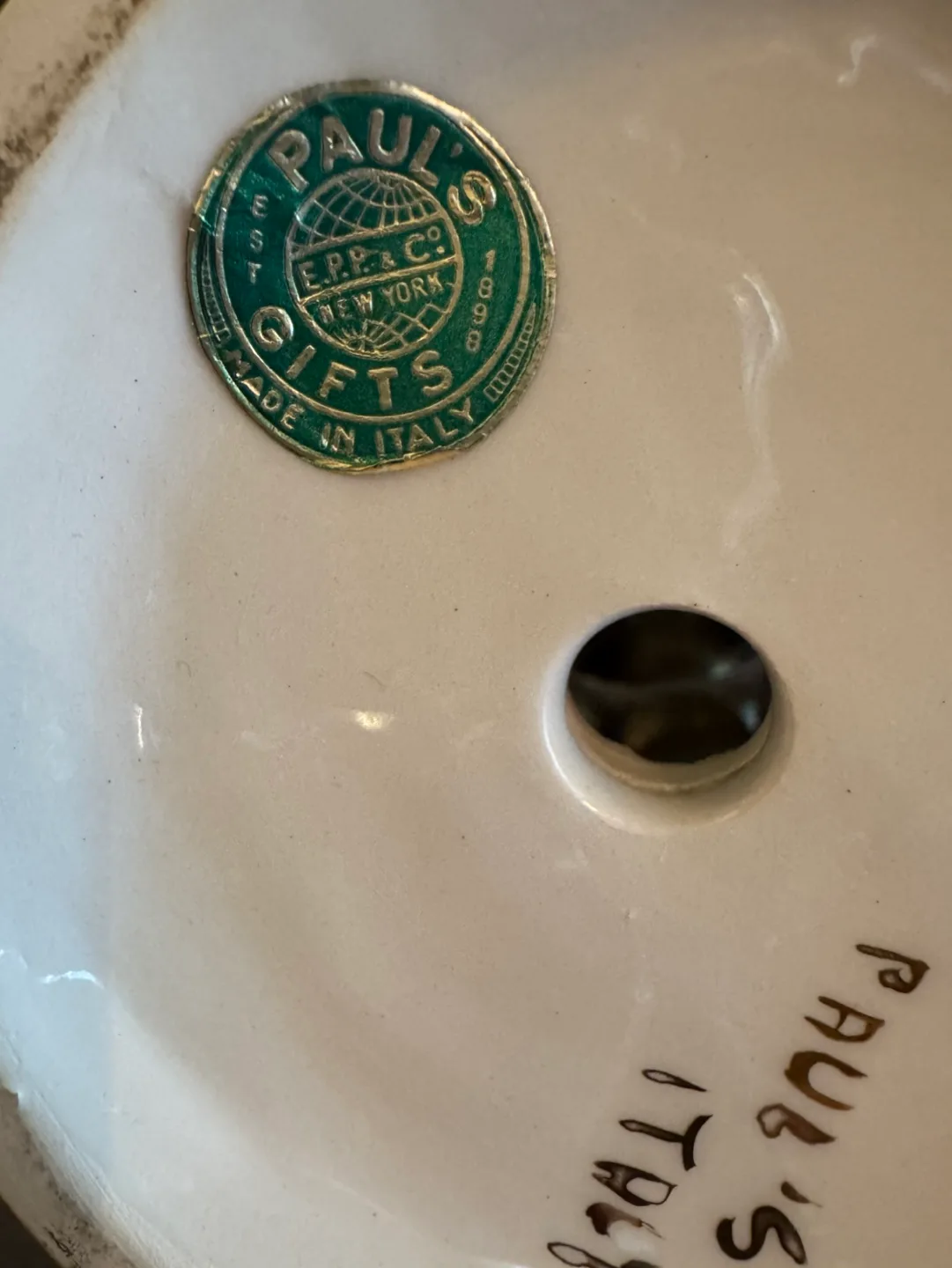 Vintage Paul's Gifts Italy Gold Egg Ceramic Centerpiece image indicator(4)