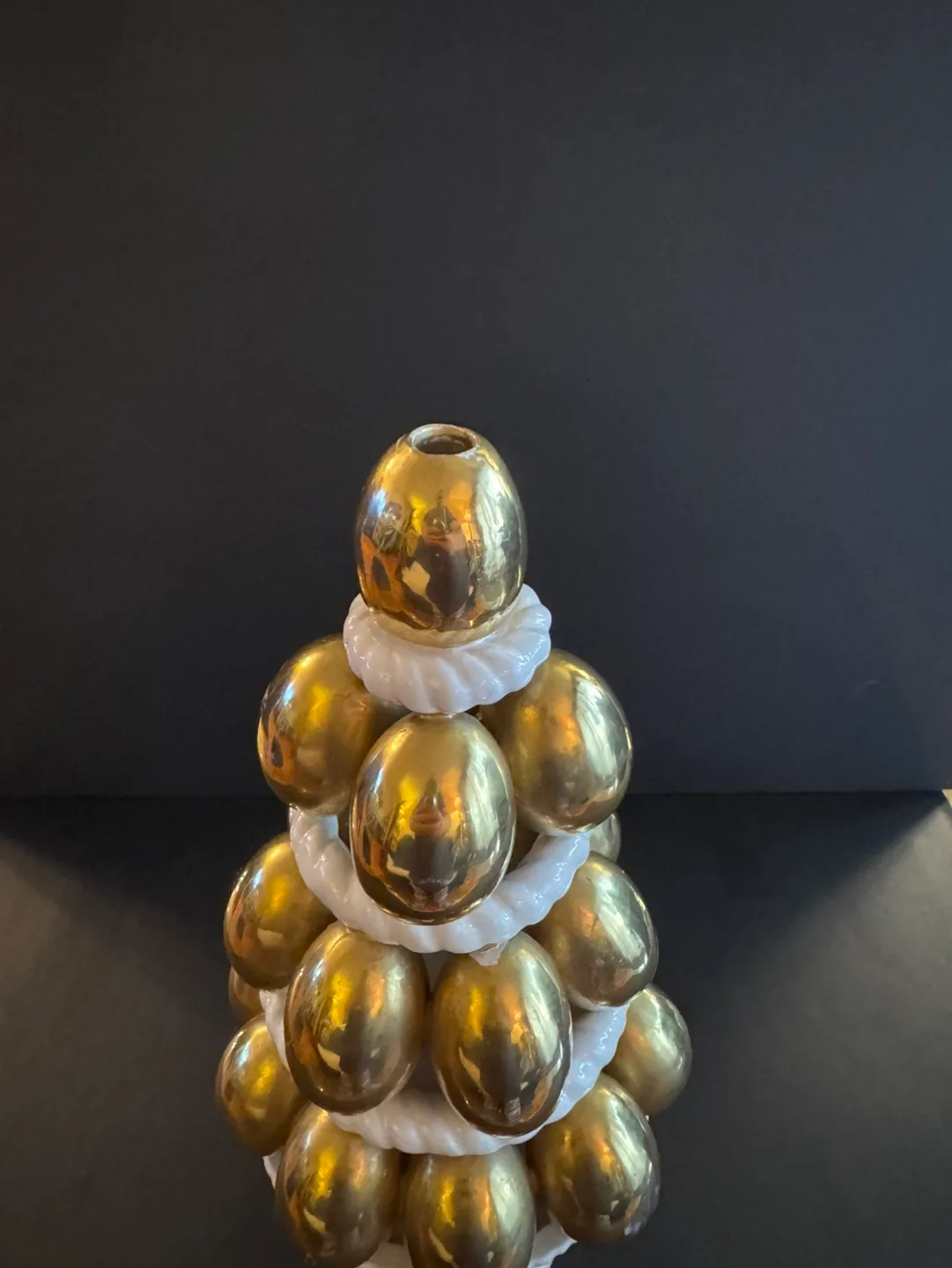 Vintage Paul's Gifts Italy Gold Egg Ceramic Centerpiece image indicator(7)