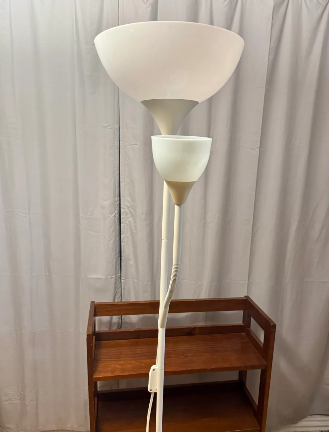 White Floor uplighter Lamp with reading light thumbnail