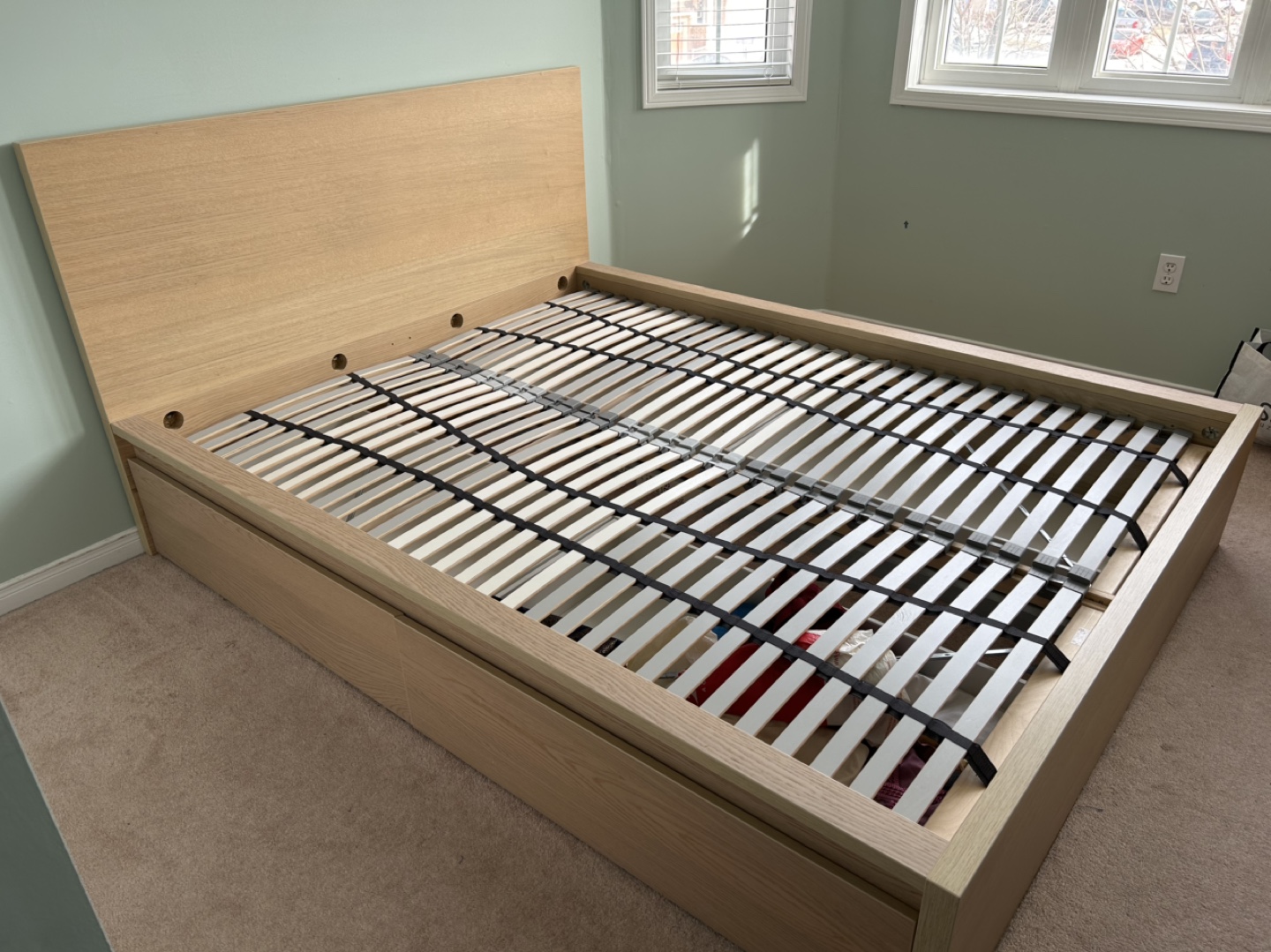 IKEA MALAM Queen size bed with 4 storage boxes - photo 3