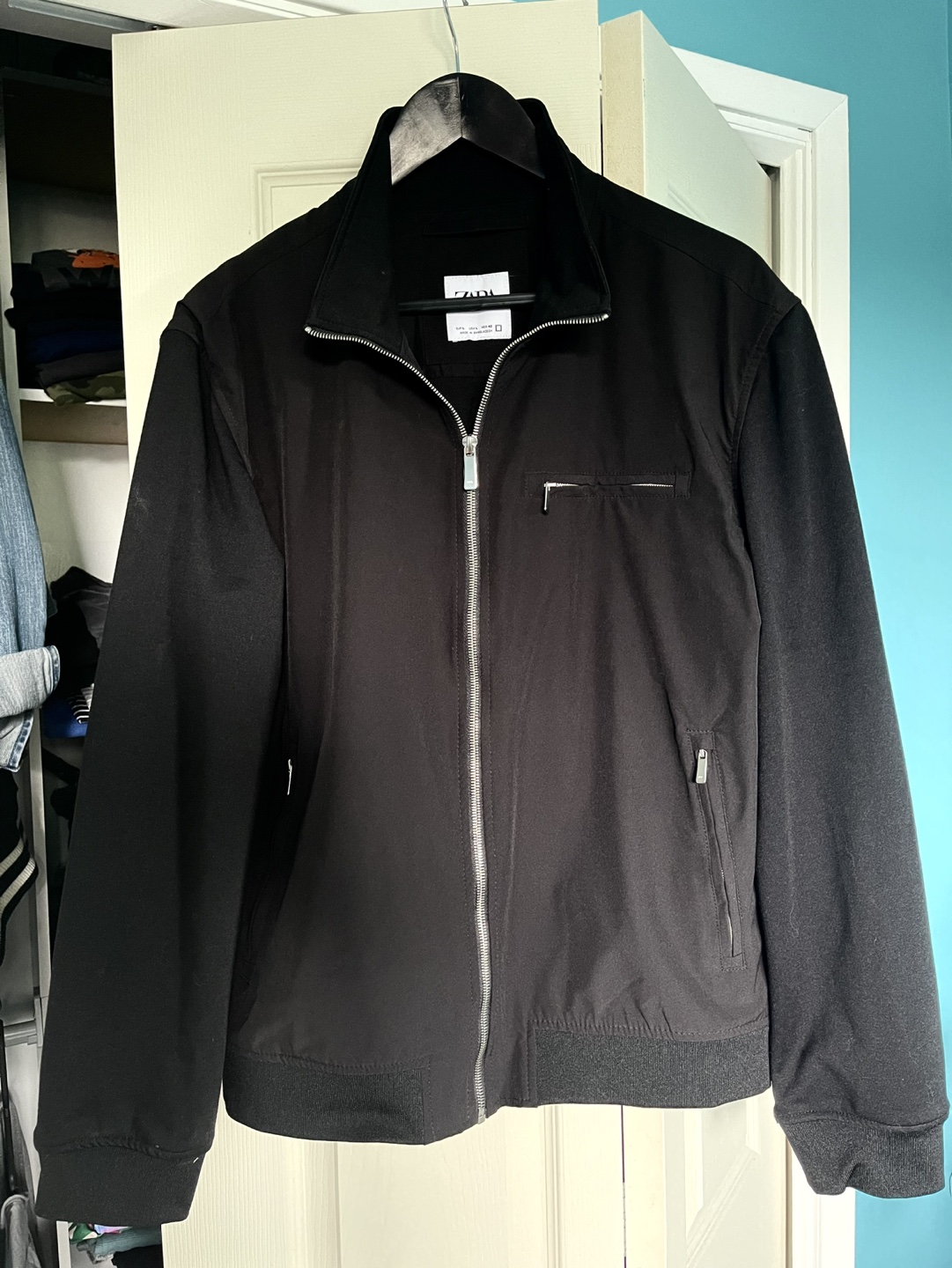 Zara Men's Black Spring Bomber Jacket