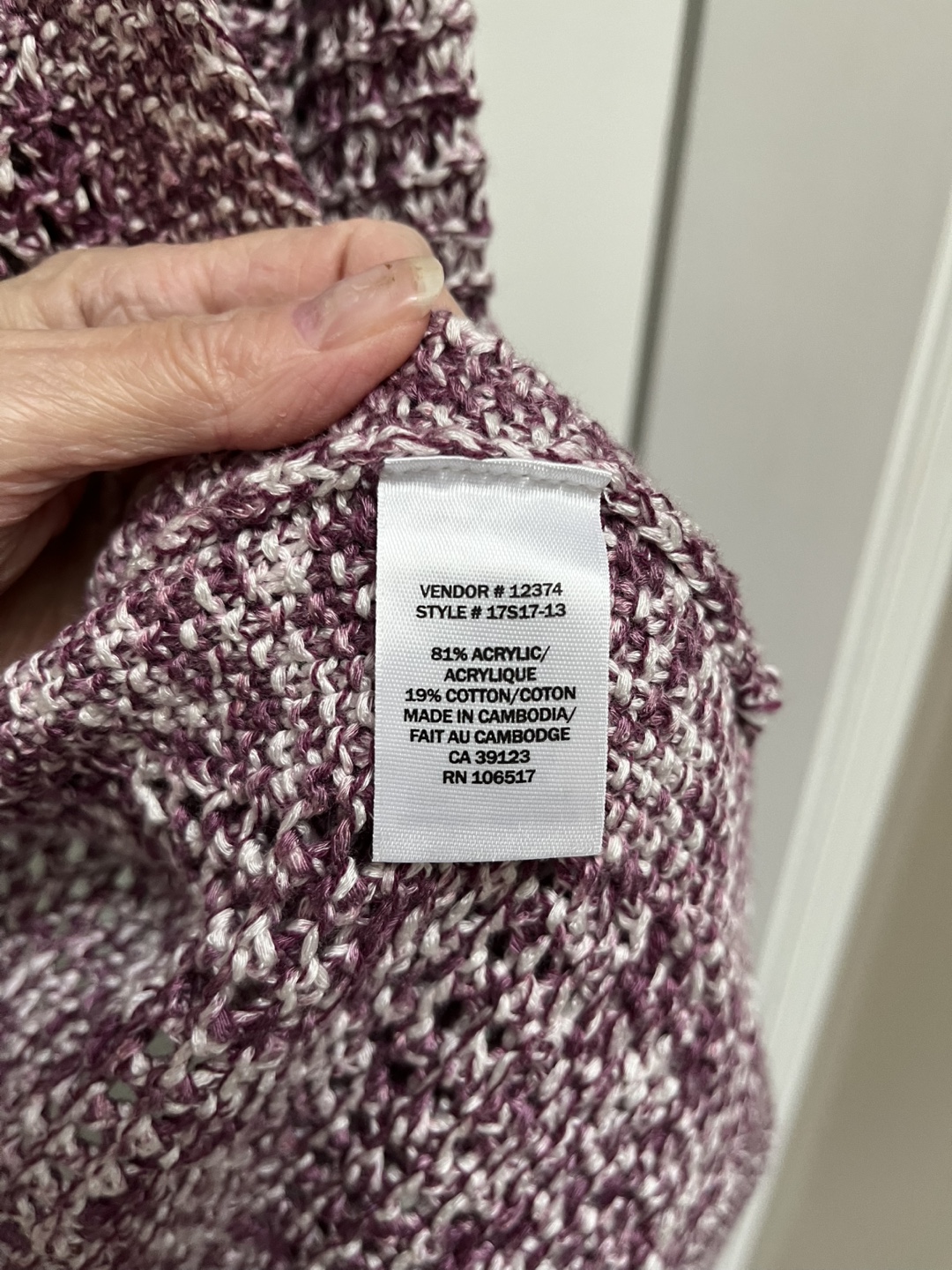 Northern Reflections Women's Size Large Purple Cardigan - photo 3