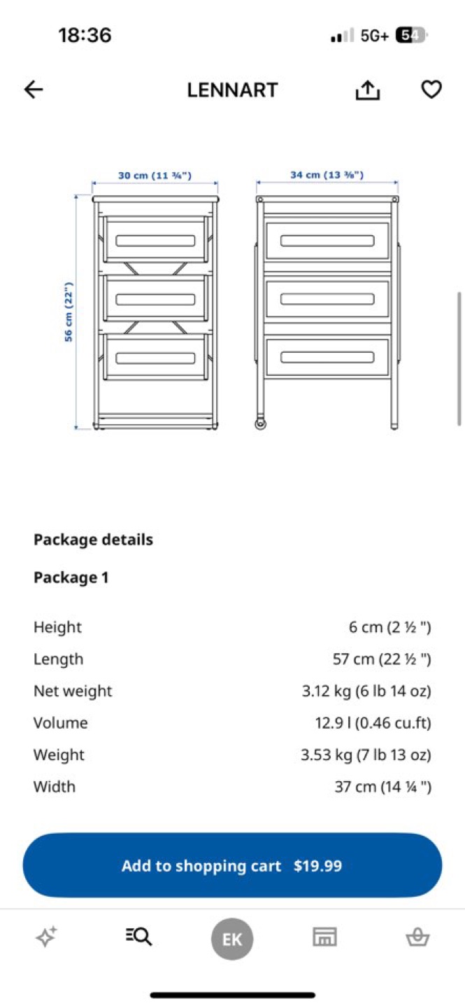 IKEA LENNART White Metal Drawer Unit - photo 2