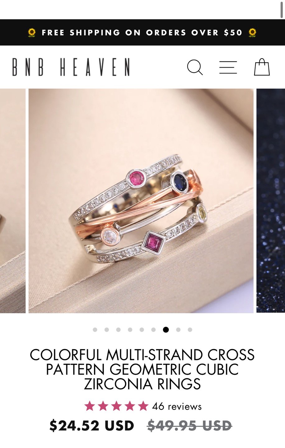 Multi-Strand Cubic Zirconia Ring