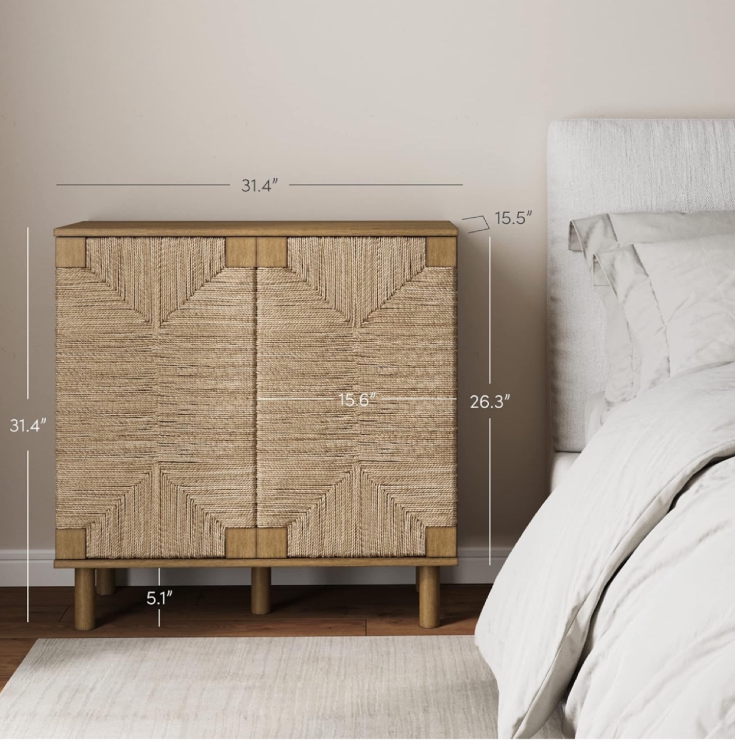 Buoy Modern Farmhouse Seagrass Cabinet - photo 3