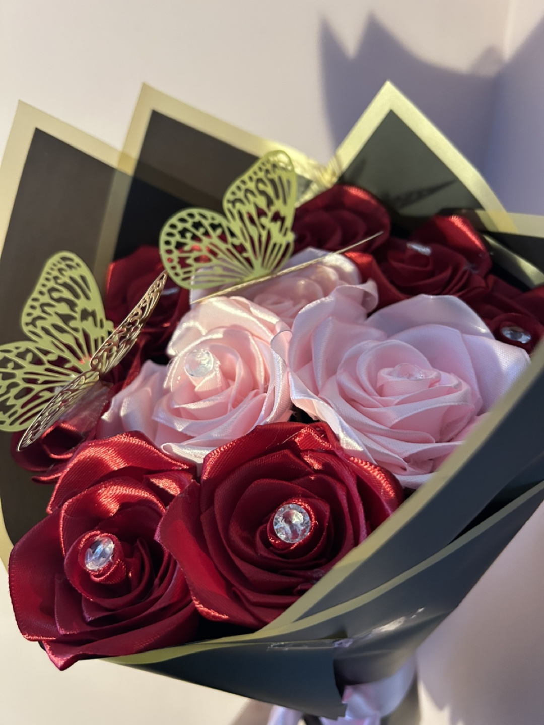 Gorgeous 11 Rose Bouquet with Butterflies