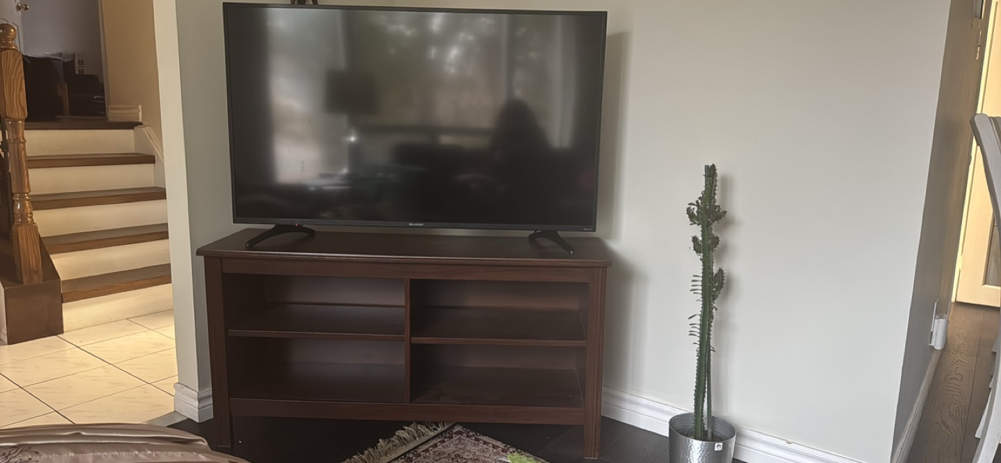 Dark Brown Wooden TV Stand - photo 2