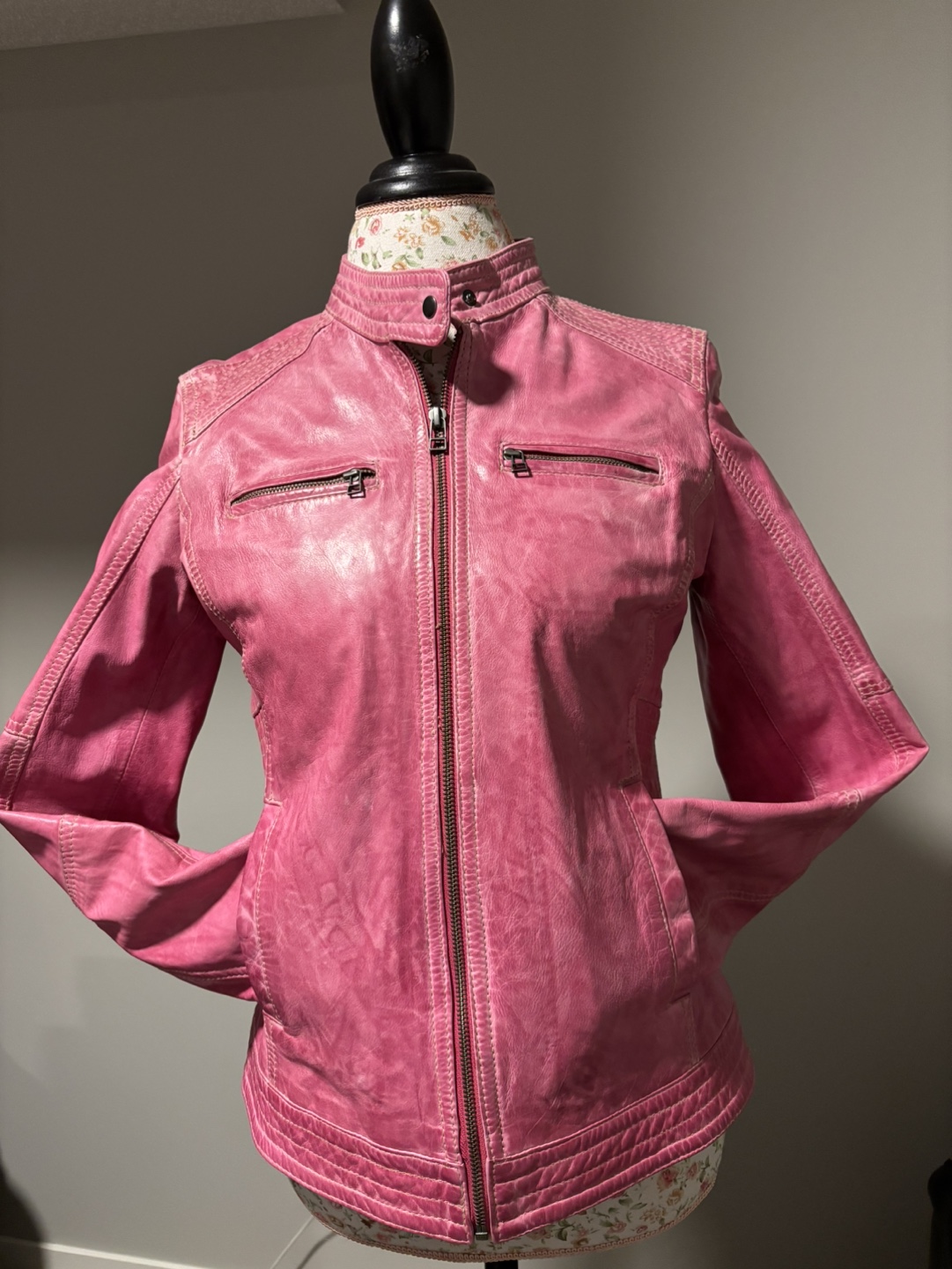 Danier Pink Leather Jacket