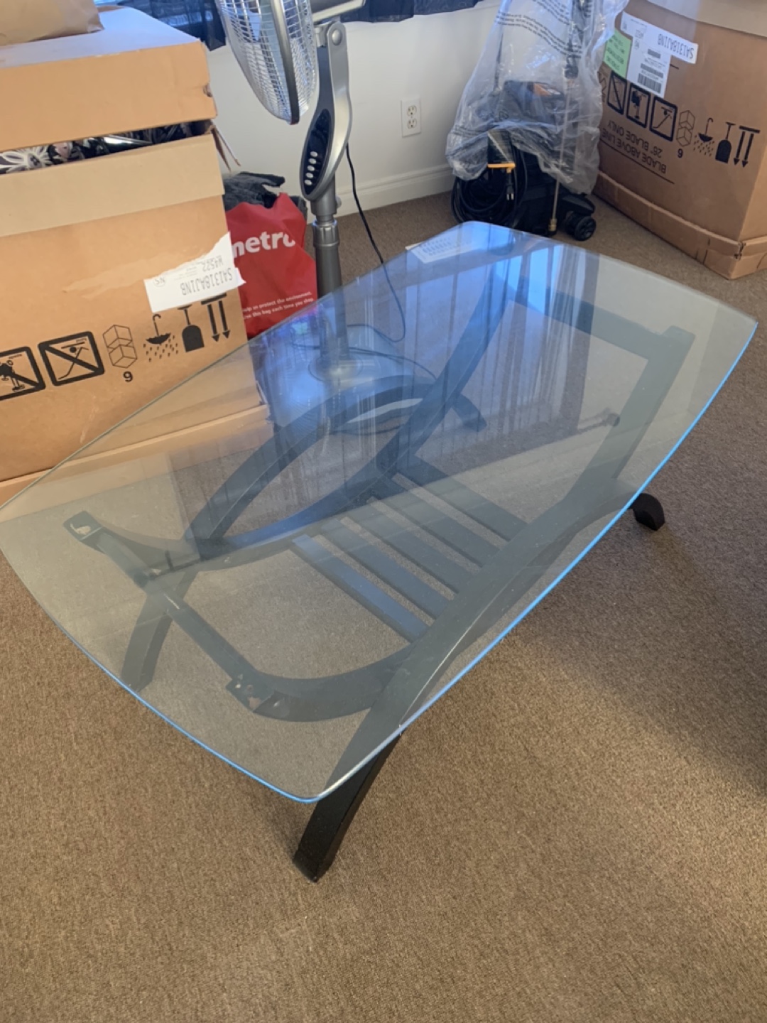 Glass Top Coffee Table with Black Curved Legs - photo 3