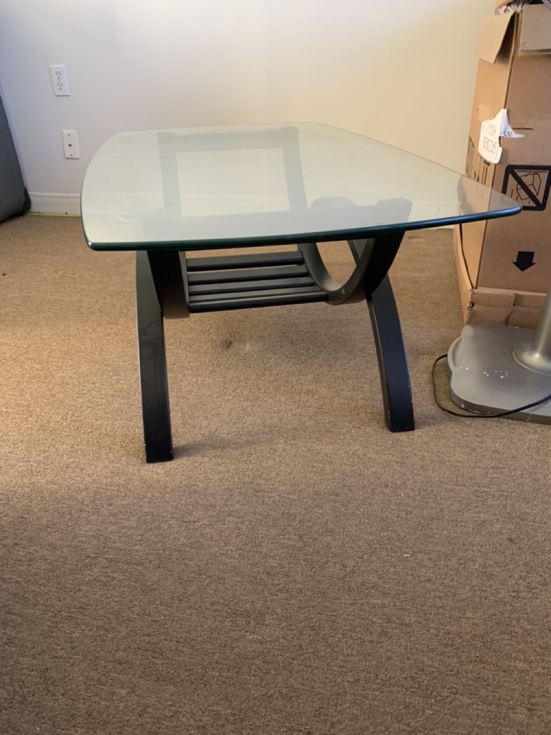 Glass Top Coffee Table with Black Curved Legs - photo 4