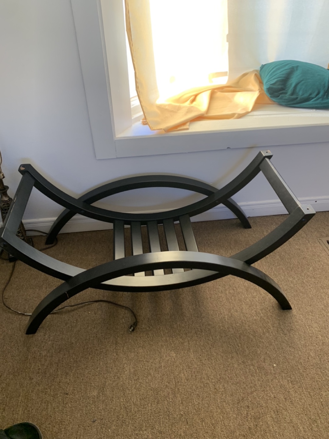 Glass Top Coffee Table with Black Curved Legs - photo 5