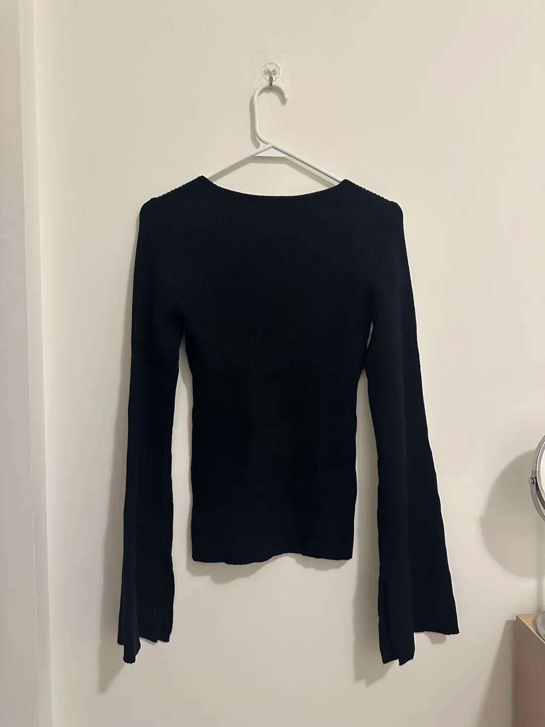 OAK + FORT Black Bell Sleeve Knit Top image indicator(2)
