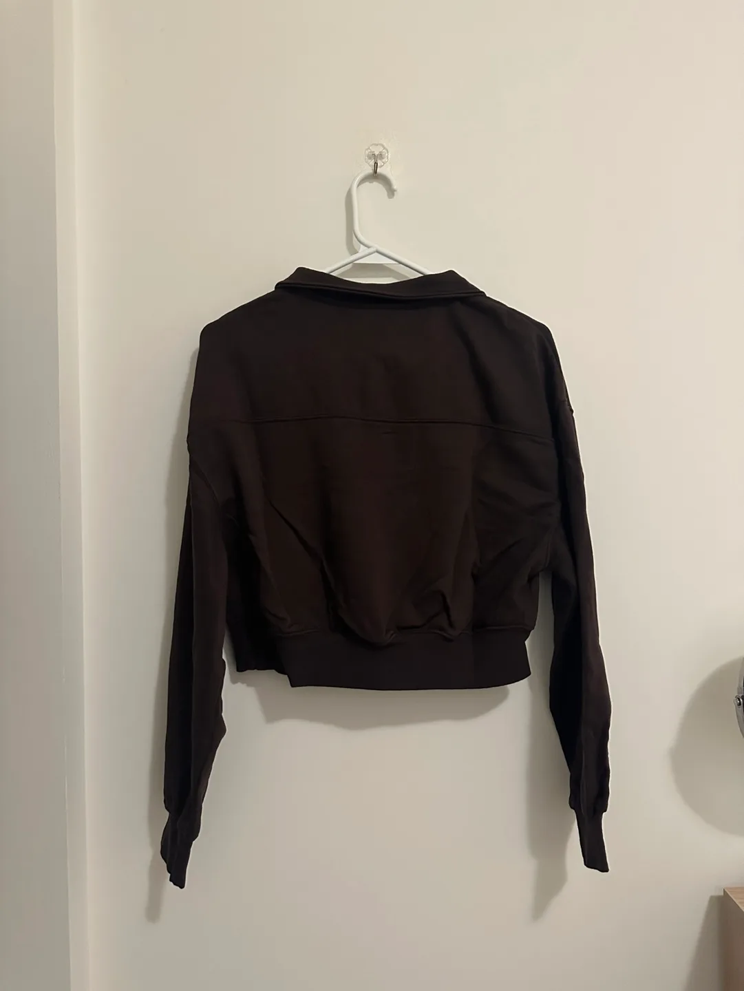 H&M Brown Cropped Quarter Zip Sweatshirt image indicator(2)