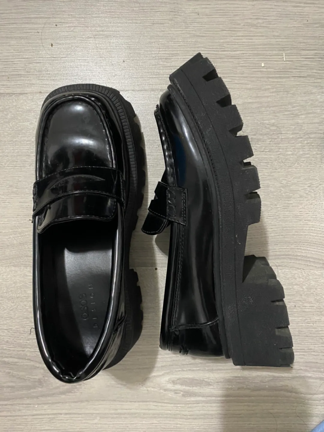 Black Patent Leather Platform Loafers image indicator(2)