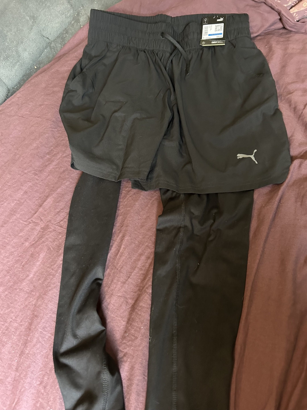 Puma Women's Black 2-in-1 Shorts and Leggings Size XL