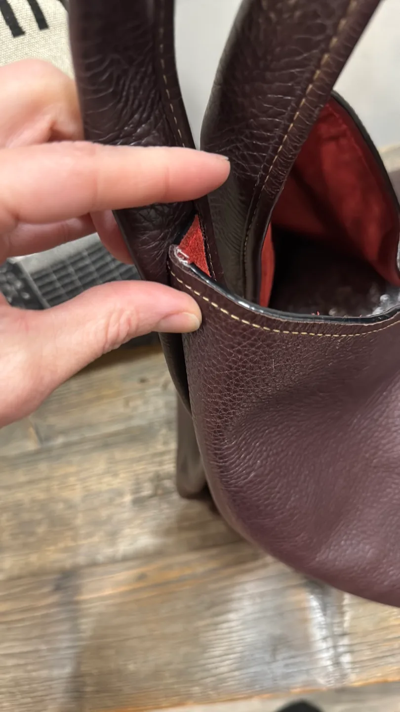 Real leather burgundy- Brown shoulder bag image indicator(6)