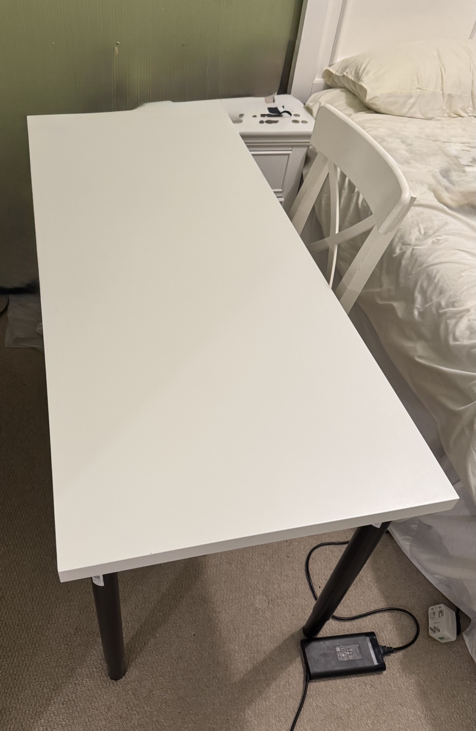 White Desk with Adjustable Legs - Table - photo 3