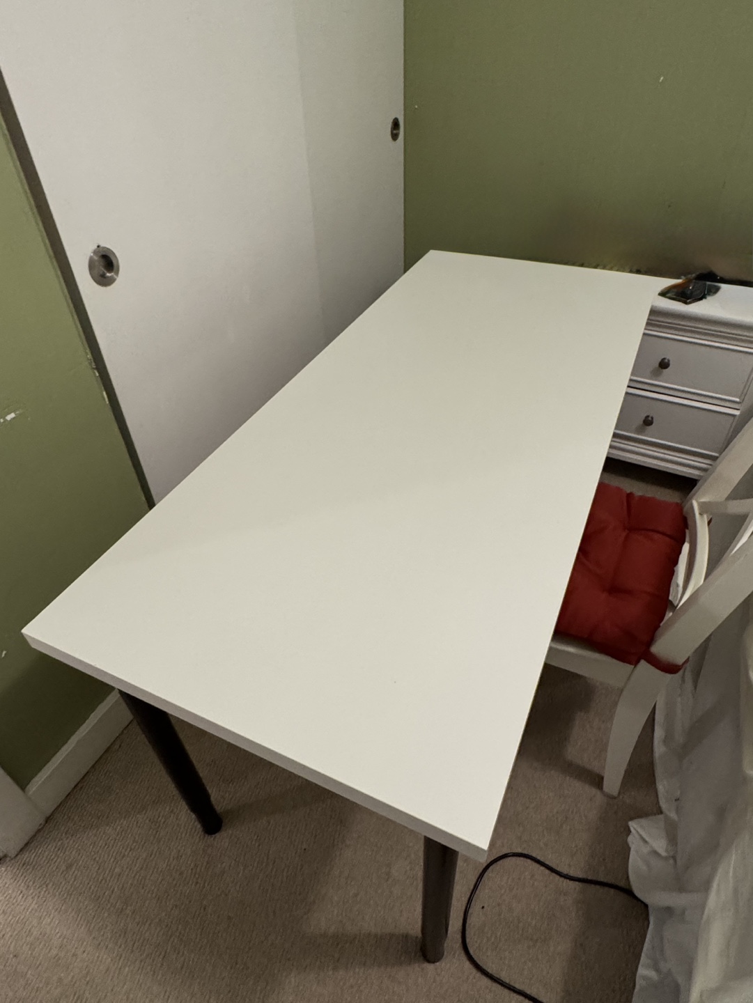 White Desk with Adjustable Legs - Table - photo 2