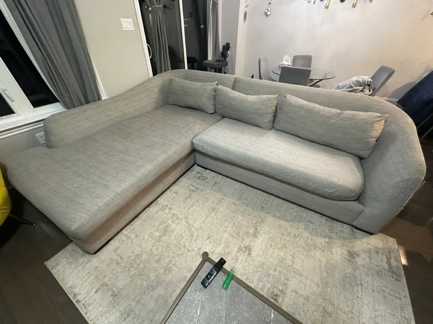 Grey L-Shaped Sectional Sofa