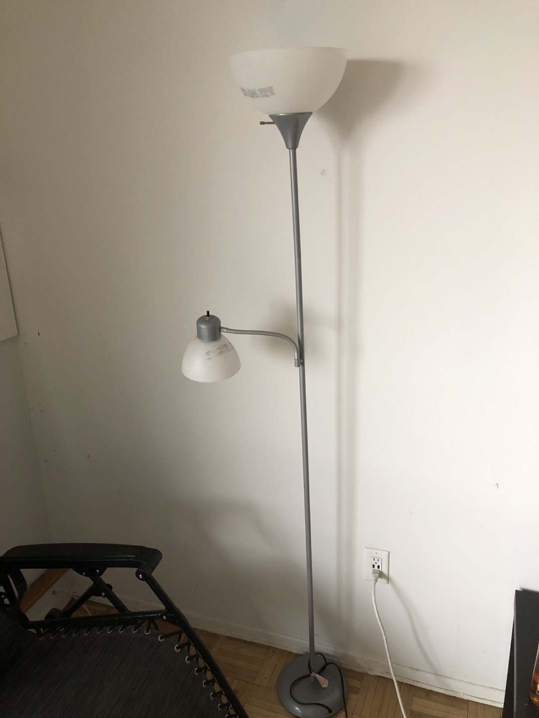 Grey Floor Lamp with Reading Light