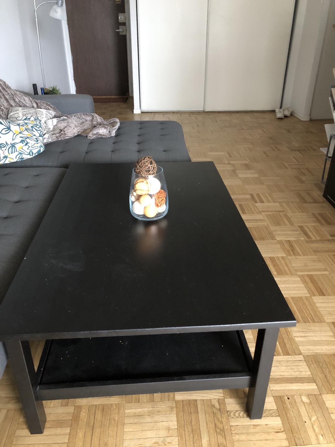 Black Coffee Table with Shelf
