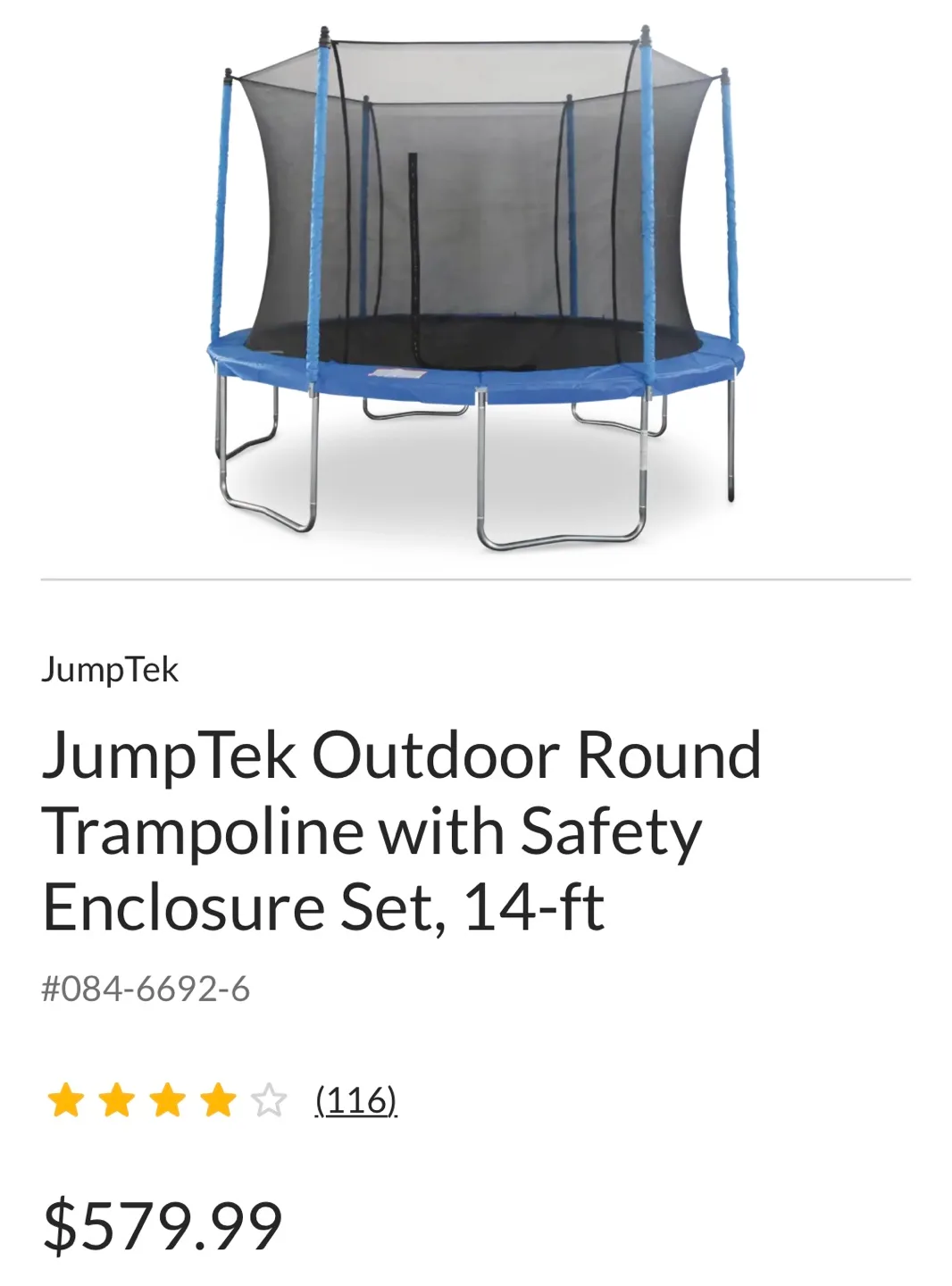 14ft JumpTek Trampoline with Safety Net Enclosure image indicator(6)