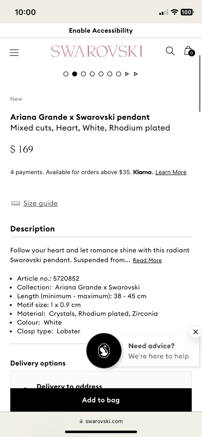 Ariana Grande x Swarovski Heart Pendant Necklace - photo 4